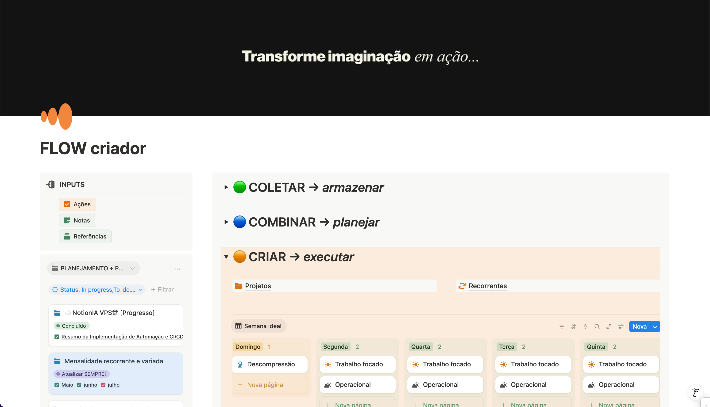 FlowCriador methodology start